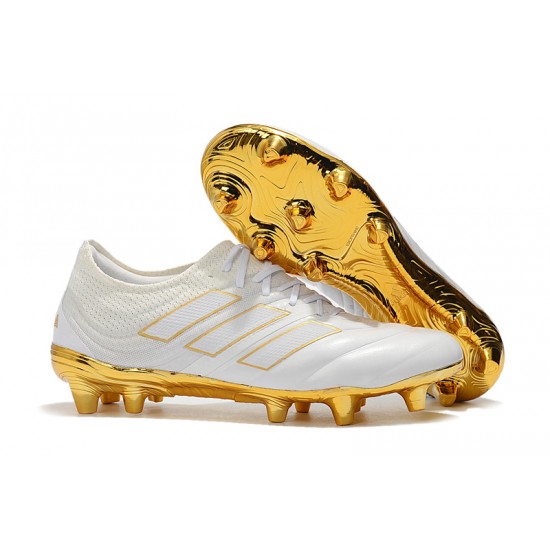 Kopačky Adidas Copa 20.1 FG Knitting Bílý Zlatý Kopačky Adidas Copa 20.1 FG Knitting Bílý Zlatý