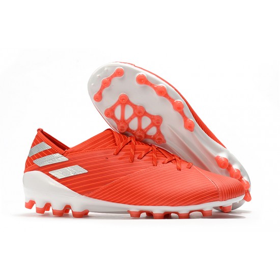 Kopačky Adidas NEMEZIZ 19.1 AG oranžový Stříbrný Bílý Kopačky Adidas NEMEZIZ 19.1 AG oranžový Stříbrný Bílý