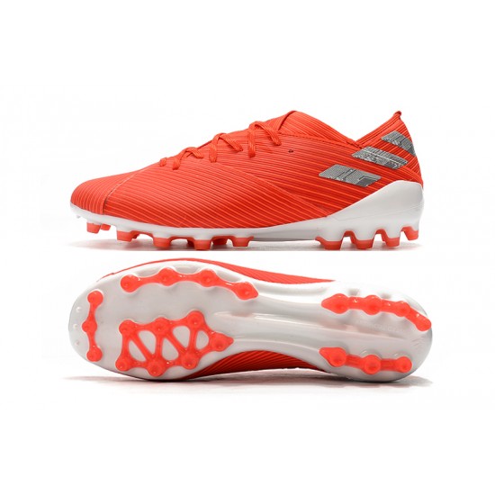 Kopačky Adidas NEMEZIZ 19.1 AG oranžový Stříbrný Bílý Kopačky Adidas NEMEZIZ 19.1 AG oranžový Stříbrný Bílý