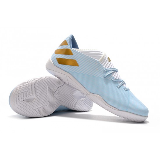 Kopačky Adidas NEMEZIZ MESSI 19.3 IC Bílý Modrý Zlatý Kopačky Adidas NEMEZIZ MESSI 19.3 IC Bílý Modrý Zlatý