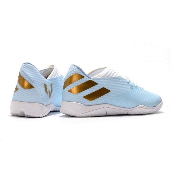 Kopačky Adidas NEMEZIZ MESSI 19.3 IC Bílý Modrý Zlatý Kopačky Adidas NEMEZIZ MESSI 19.3 IC Bílý Modrý Zlatý