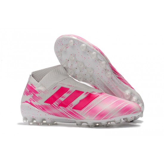 Kopačky Adidas Nemeziz 18 AG Bezcenný Bílý Růžový Kopačky Adidas Nemeziz 18 AG Bezcenný Bílý Růžový