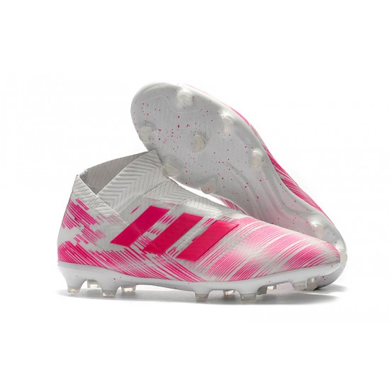 Kopačky Adidas Nemeziz 18 FG Bezcenný Bílý Růžový Kopačky Adidas Nemeziz 18 FG Bezcenný Bílý Růžový