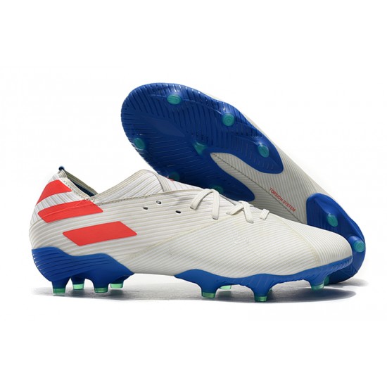 Kopačky Adidas Nemeziz 19.1 FG Bílý Červené Modrý Kopačky Adidas Nemeziz 19.1 FG Bílý Červené Modrý