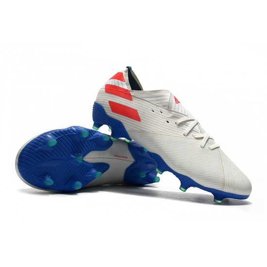 Kopačky Adidas Nemeziz 19.1 FG Bílý Červené Modrý Kopačky Adidas Nemeziz 19.1 FG Bílý Červené Modrý