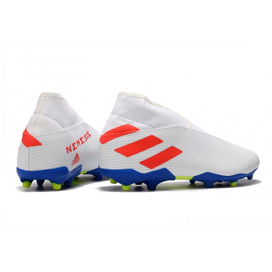 Kopačky Adidas Nemeziz 19.3 FG Bezcenný Bílý Červené Modrý Kopačky Adidas Nemeziz 19.3 FG Bezcenný Bílý Červené Modrý