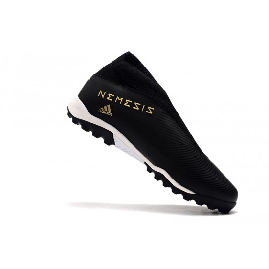 Kopačky Adidas Nemeziz 19.3 TF MD Černá Zlatý Kopačky Adidas Nemeziz 19.3 TF MD Černá Zlatý