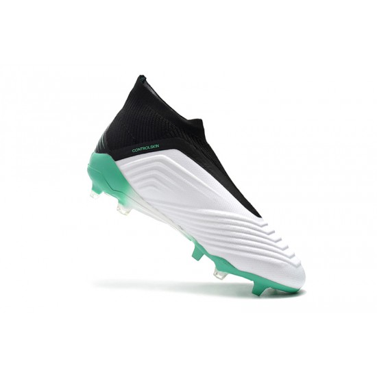 Kopačky Adidas Predator 18+ FG Bezcenný Bílý Černá Zelená Kopačky Adidas Predator 18+ FG Bezcenný Bílý Černá Zelená