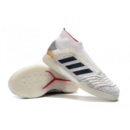 Kopačky Adidas Predator 19+ IN Bezcenný Bílý Černá Kopačky Adidas Predator 19+ IN Bezcenný Bílý Černá