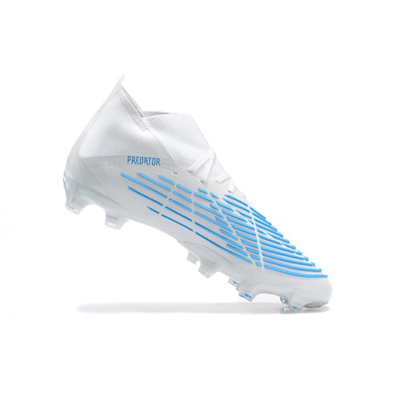 Kopačky Adidas Predator Edge Geometric 1 FG Bílý Modrý High-top Kopačky Adidas Predator Edge Geometric 1 FG Bílý Modrý High-top