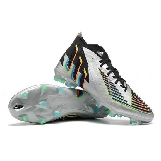 Kopačky Adidas Predator Edge Geometric.1 FG Mid-top Sliver Černá Kopačky Adidas Predator Edge Geometric.1 FG Mid-top Sliver Černá