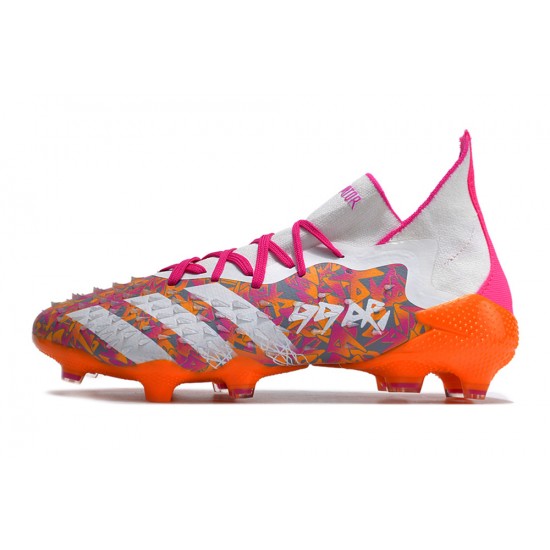 Kopačky Adidas Predator Freak.1 FG Bílý Oranžovýý Kopačky Adidas Predator Freak.1 FG Bílý Oranžovýý