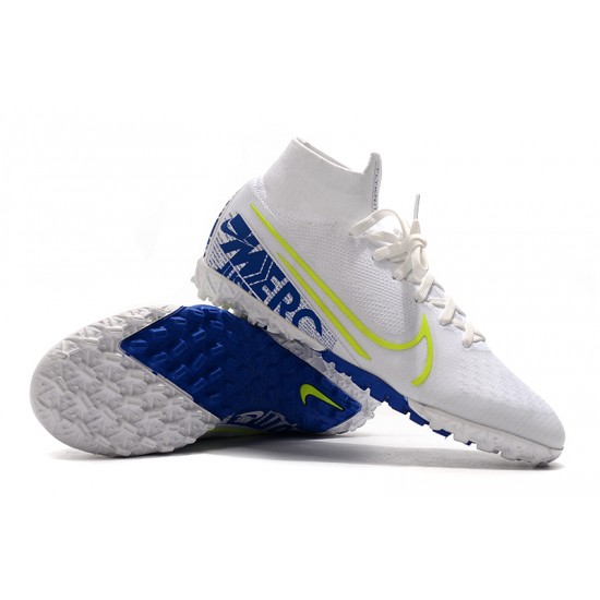 2020 Kopačky Nike Mercurial Superfly 7 Elite MDS TF Flyknit Bílý Modrý 2020 Kopačky Nike Mercurial Superfly 7 Elite MDS TF Flyknit Bílý Modrý