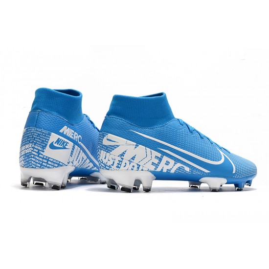 Kopačky Nike Mercurial Superfly 7 Elite FG Modrý Bílý Kopačky Nike Mercurial Superfly 7 Elite FG Modrý Bílý