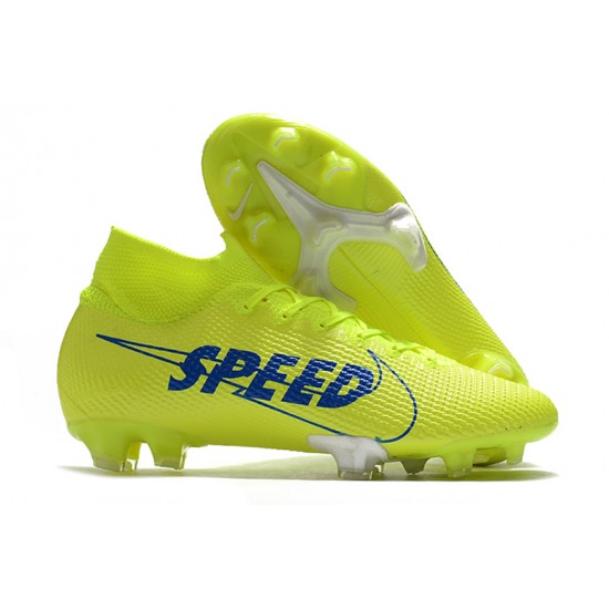 Kopačky Nike Mercurial Superfly 7 Elite FG Volt Zelená Modrý Kopačky Nike Mercurial Superfly 7 Elite FG Volt Zelená Modrý