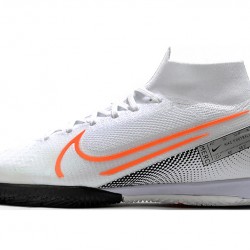 Kopačky Nike Mercurial Superfly 7 Elite MDS IC Flyknit Bílý Stříbrný