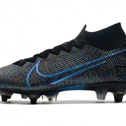 Kopačky Nike Mercurial Superfly 7 Elite SG-PRO AC Flyknit 360 Černá Modrý Nachový