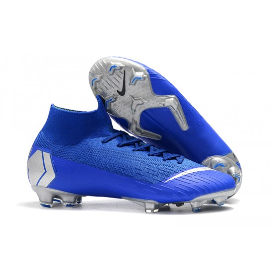 Kopačky Nike Mercurial Superfly VI 360 Elite FG MetVšechnoic Modrý Stříbrný Kopačky Nike Mercurial Superfly VI 360 Elite FG MetVšechnoic Modrý Stříbrný