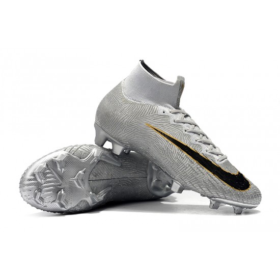 Kopačky Nike Mercurial Superfly VI 360 Elite FG MetVšechnoic Stříbrný Černá Kopačky Nike Mercurial Superfly VI 360 Elite FG MetVšechnoic Stříbrný Černá
