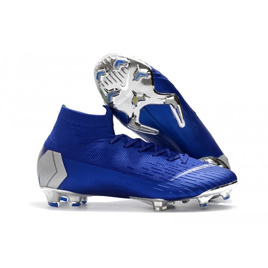 Kopačky Nike Mercurial Superfly VI 360 Elite FG MetVšechnoic Stříbrný Královská modrá Kopačky Nike Mercurial Superfly VI 360 Elite FG MetVšechnoic Stříbrný Královská modrá