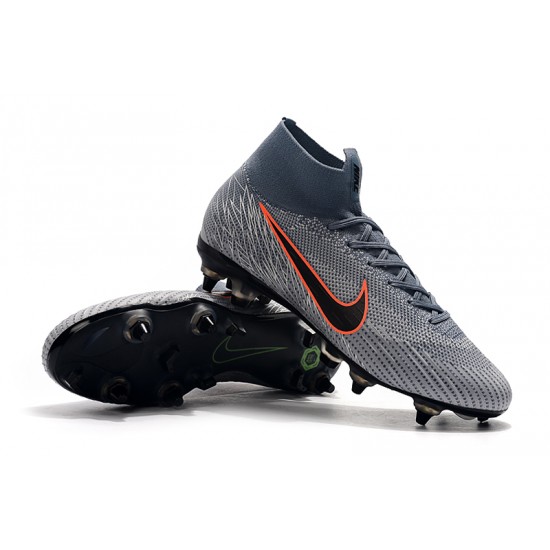 Kopačky Nike Mercurial Superfly VI Flyknit Elite SG AC Dark Šedá Kopačky Nike Mercurial Superfly VI Flyknit Elite SG AC Dark Šedá