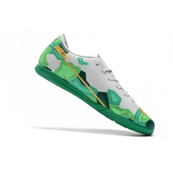 Kopačky Nike Mercurial Vapor 13 Academy IC Bílý Zelená Zlatý Kopačky Nike Mercurial Vapor 13 Academy IC Bílý Zelená Zlatý