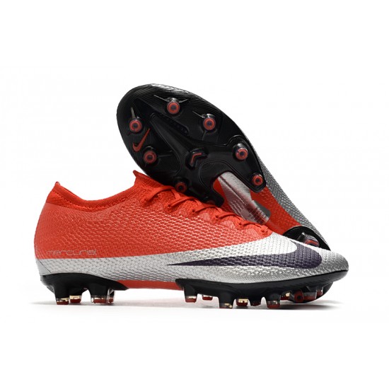 Kopačky Nike Mercurial Vapor 13 Elite AG Flyknit 360 Červené Stříbrný Kopačky Nike Mercurial Vapor 13 Elite AG Flyknit 360 Červené Stříbrný