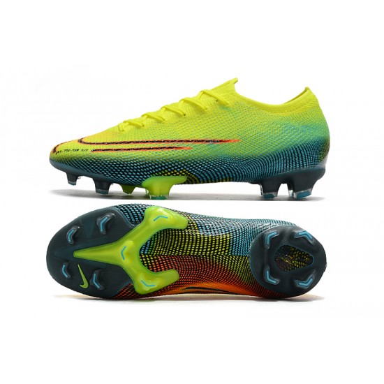 Kopačky Nike Mercurial Vapor 13 Elite FG Neon Zelená Modrý Kopačky Nike Mercurial Vapor 13 Elite FG Neon Zelená Modrý