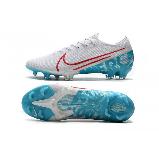 Kopačky Nike Mercurial Vapor 13 Elite FG Bílý Modrý Zelená Kopačky Nike Mercurial Vapor 13 Elite FG Bílý Modrý Zelená