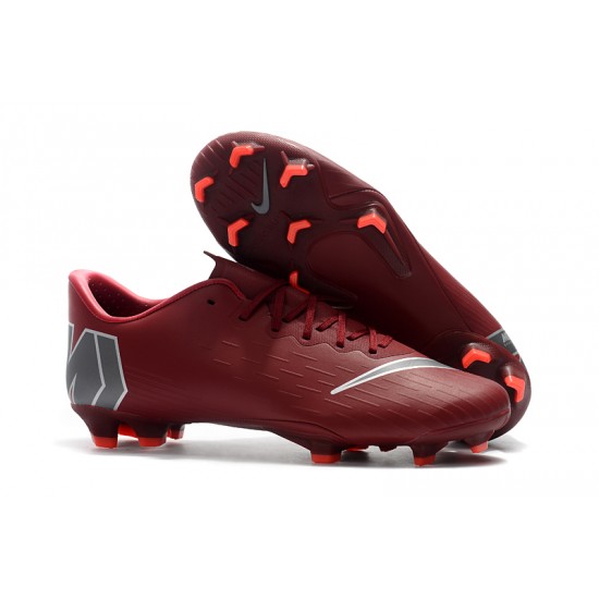 Kopačky Nike Mercurial Vapor XII PRO FG Víno Červené Šedá Kopačky Nike Mercurial Vapor XII PRO FG Víno Červené Šedá