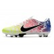 Kopačky Nike Mercurial Vapor XIII FGf Bílý Růžový Modrý Kopačky Nike Mercurial Vapor XIII FGf Bílý Růžový Modrý