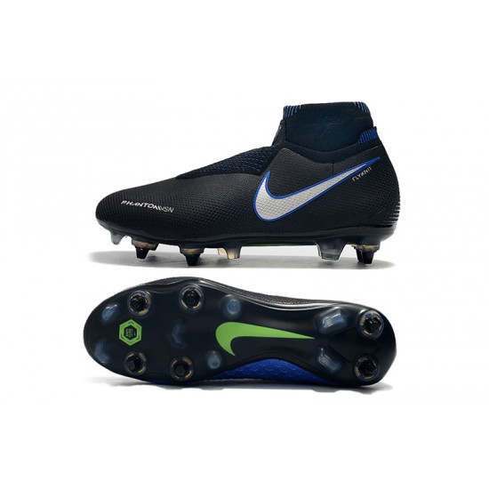 Kopačky Nike Phantom VSN Elite DF SG-Pro Anti Clog Bezcenný Černá Modrý Bílý Kopačky Nike Phantom VSN Elite DF SG-Pro Anti Clog Bezcenný Černá Modrý Bílý