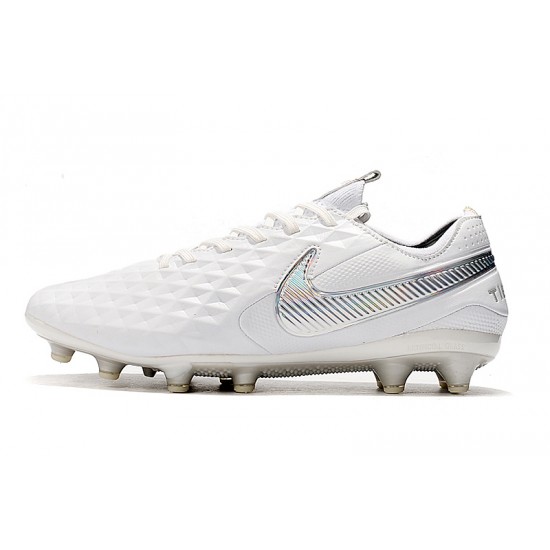 Kopačky Nike Tiempo Legend 8 Elite AG Bílý Stříbrný Kopačky Nike Tiempo Legend 8 Elite AG Bílý Stříbrný