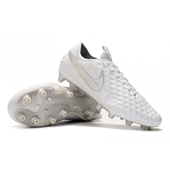 Kopačky Nike Tiempo Legend 8 Elite AG Bílý Stříbrný Kopačky Nike Tiempo Legend 8 Elite AG Bílý Stříbrný