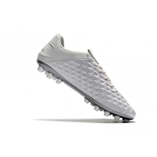 Kopačky Nike Tiempo Legend VIII Acadermy AG Bílý Stříbrný Kopačky Nike Tiempo Legend VIII Acadermy AG Bílý Stříbrný
