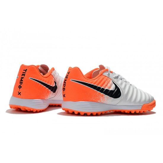 Kopačky Nike Tiempo Ligera IV TF Bílý oranžový Kopačky Nike Tiempo Ligera IV TF Bílý oranžový