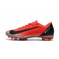 Kopačky Nike Vapor 12 Academy CR7 AG-R Červené Stříbrný Černá