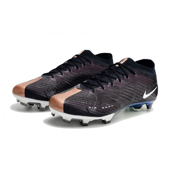Kopačky Nike Air Zoom Mercurial Vapor XV Elite FG Low-top Černá Hnědý Bílý Kopačky Nike Air Zoom Mercurial Vapor XV Elite FG Low-top Černá Hnědý Bílý