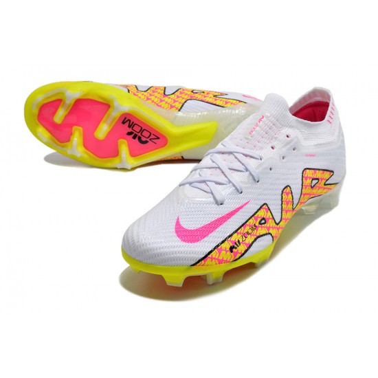 Kopačky Nike Air Zoom Mercurial Vapor XV Elite FG Low-top Bílý Žlutý Růžový Kopačky Nike Air Zoom Mercurial Vapor XV Elite FG Low-top Bílý Žlutý Růžový