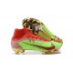 Kopačky Nike Mercurial Superfly 8 Elite FG High-top Červené Zelená Zlato Kopačky Nike Mercurial Superfly 8 Elite FG High-top Červené Zelená Zlato