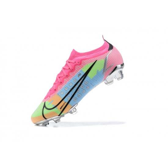 Kopačky Nike Mercurial Vapor Xiv Elite FG Růžový Modrý Zelená Černá Sliver Low-top Kopačky Nike Mercurial Vapor Xiv Elite FG Růžový Modrý Zelená Černá Sliver Low-top
