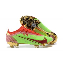 Kopačky Nike Mercurial Vapor Xiv Elite FG Červené Zelená Zlato Low-top