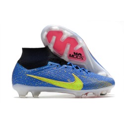 Kopačky Nike Air Zoom Mercurial Superfly IX Elite FG High-top Černá Modrý Žlutý