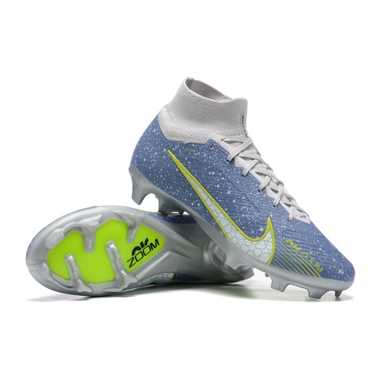 Kopačky Nike Air Zoom Mercurial Superfly IX Elite FG High-top Modrý Šedá Kopačky Nike Air Zoom Mercurial Superfly IX Elite FG High-top Modrý Šedá