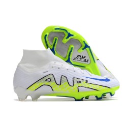 Kopačky Nike Air Zoom Mercurial Superfly IX Elite FG High-top Modrý Bílý Žlutý