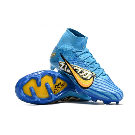 Kopačky Nike Air Zoom Mercurial Superfly IX Elite FG High-top Modrý Žlutý Kopačky Nike Air Zoom Mercurial Superfly IX Elite FG High-top Modrý Žlutý