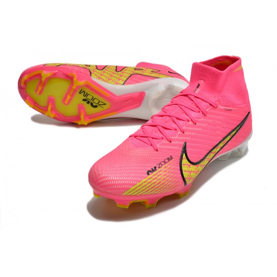 Kopačky Nike Air Zoom Mercurial Superfly IX Elite FG High-top Růžový Žlutý Kopačky Nike Air Zoom Mercurial Superfly IX Elite FG High-top Růžový Žlutý