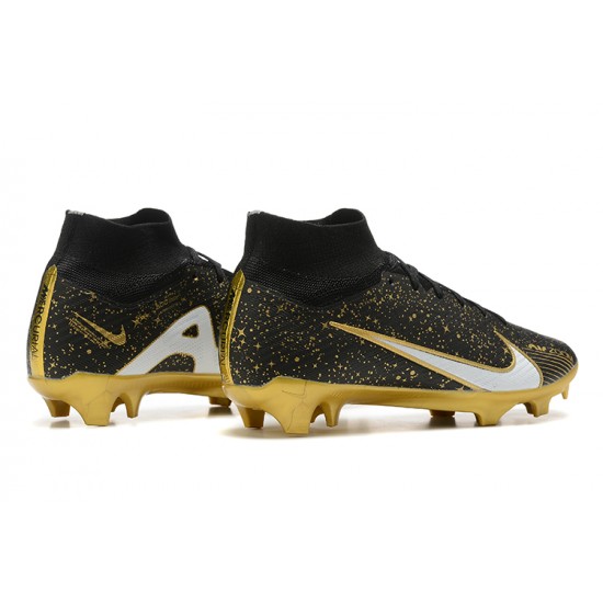 Kopačky Nike Air Zoom Mercurial Superfly Ix Elite Fg Černá Bílý Zlato High-top Football Cleats Kopačky Nike Air Zoom Mercurial Superfly Ix Elite Fg Černá Bílý Zlato High-top Football Cleats