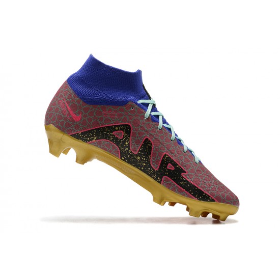 Kopačky Nike Air Zoom Mercurial Superfly Ix Elite Fg Modrý Zlato Růžový High-top Football Cleats Kopačky Nike Air Zoom Mercurial Superfly Ix Elite Fg Modrý Zlato Růžový High-top Football Cleats