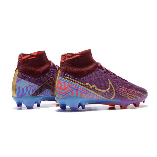 Kopačky Nike Air Zoom Mercurial Superfly Ix Elite Fg Deepwine Modrý Zlato High-top Football Cleats Kopačky Nike Air Zoom Mercurial Superfly Ix Elite Fg Deepwine Modrý Zlato High-top Football Cleats